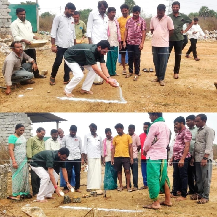 నూతన మినీ ఫంక్షన్ హాల్ శంకుస్థాపన చేసిన కీసర సంతోష్ రెడ్డి
