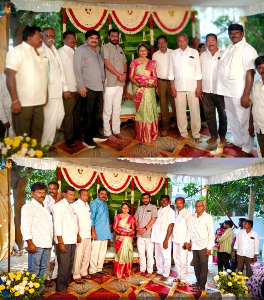కిసాన్ సేల్ రాష్ట్ర కోఆర్డినేటర్ ముదిరెడ్డి మధుసూదన్ రెడ్డి పెళ్లికూతురు వేడుకల్లో పాల్గొన్న కీసర సంతోష్ రెడ్డి